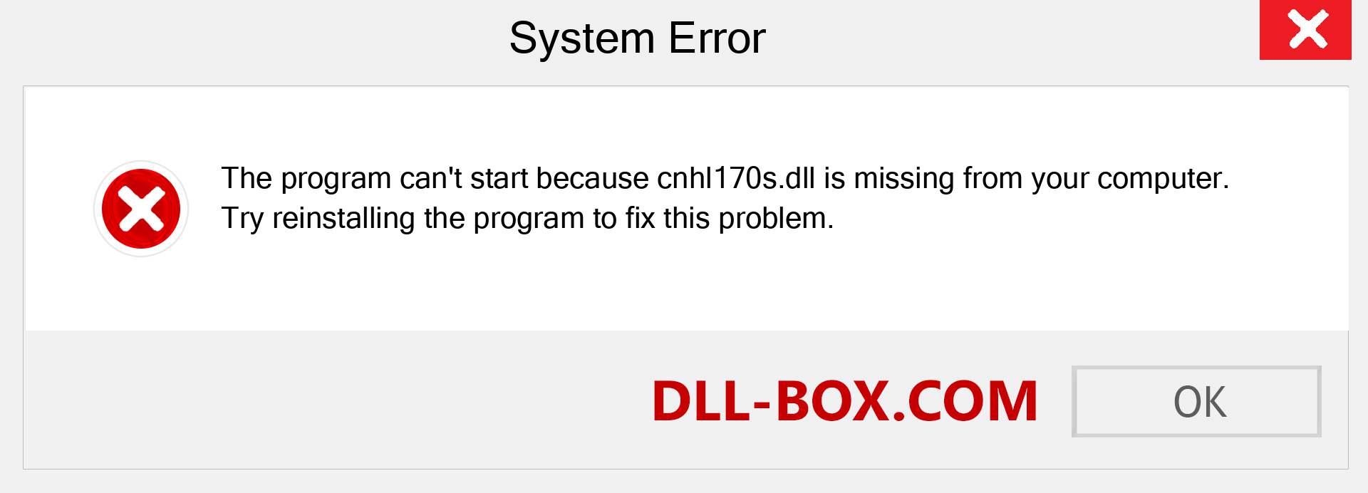  cnhl170s.dll file is missing?. Download for Windows 7, 8, 10 - Fix  cnhl170s dll Missing Error on Windows, photos, images