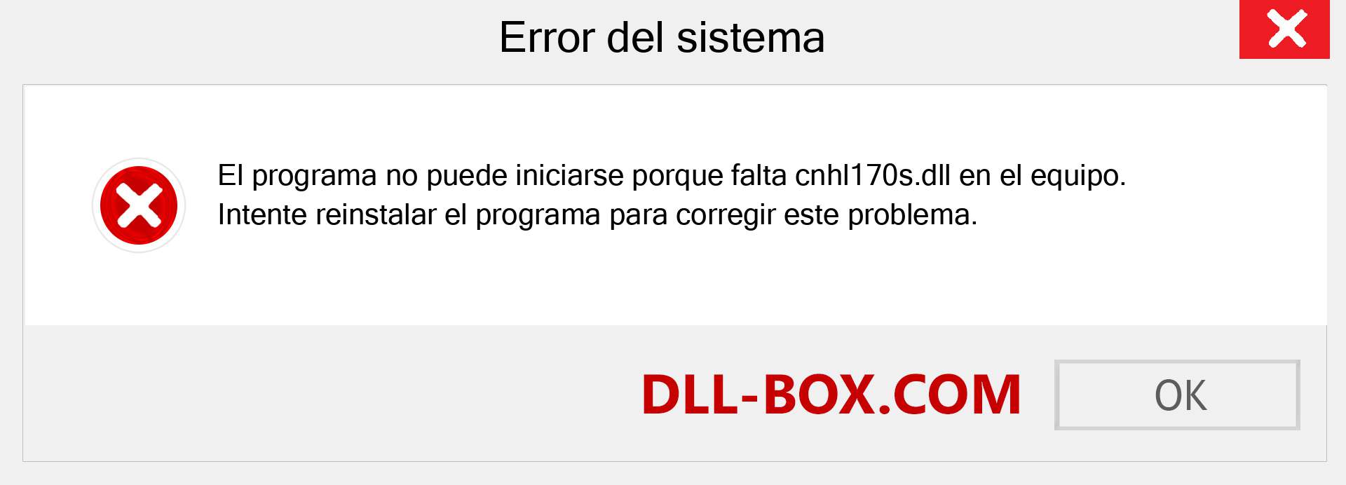 ¿Falta el archivo cnhl170s.dll ?. Descargar para Windows 7, 8, 10 - Corregir cnhl170s dll Missing Error en Windows, fotos, imágenes